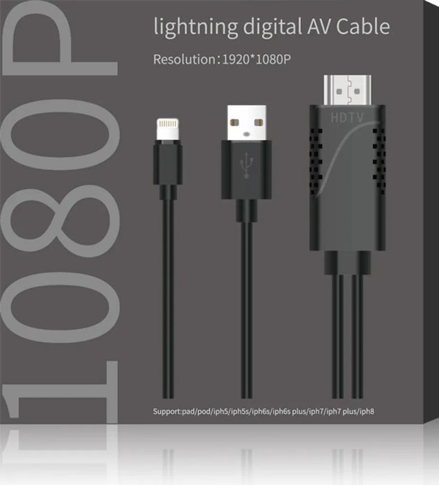 Adapter HDMI Do Telefonu iPhone Android 1080P USB Lightning USB C Micro USB