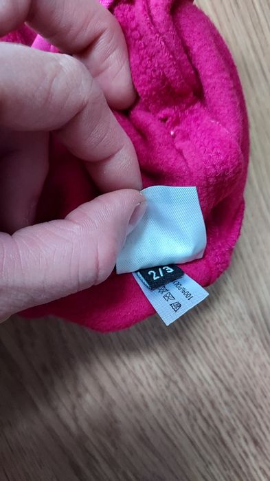 Czapka, kominarka polar różowa 80/86 nowa