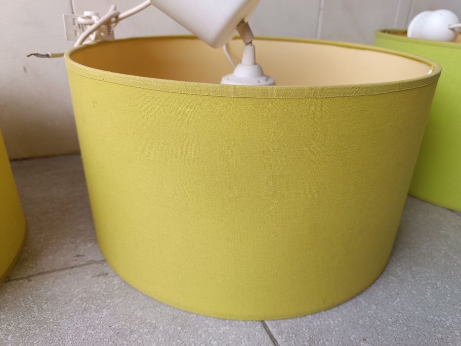 Candeeiros verdes abatjours vários tamanhos