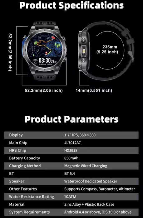 Smartwatch T-RX4 Ultra GPS Integrado NOVO