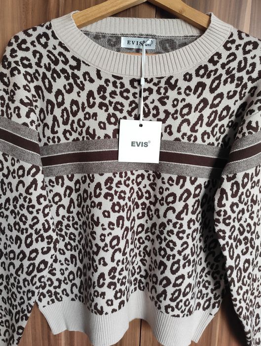 Nowy ciepły sweter panterka L/XL