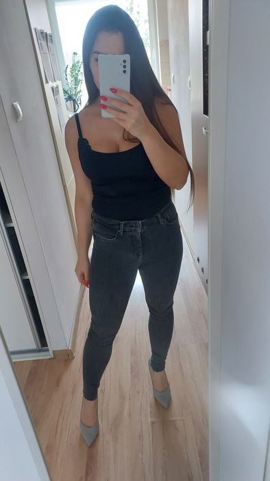 Jeansy push-up only 38 rurki wysoki stan