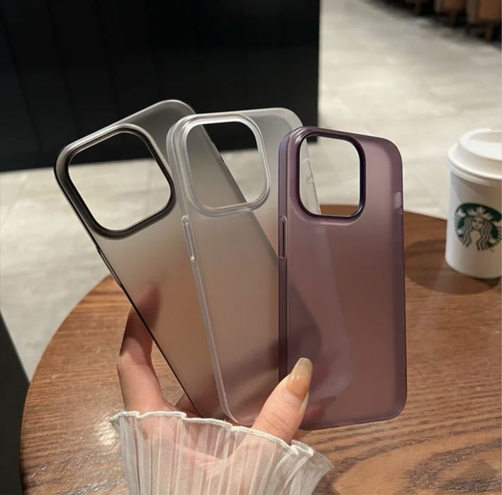 Ультратонкий чехол IPhone 14 Pro Max purple, black, white, не желтеет!