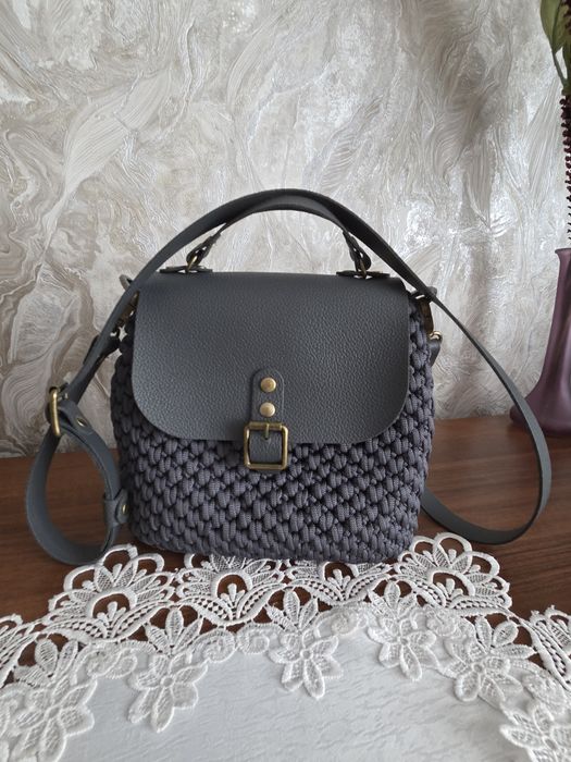 Luksusowa torebka handmade – unikatowy egzemplarz | Grafit & złoto