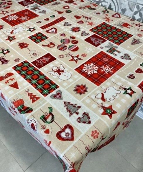 Скатерть новогодняя/ скатертина лляна/ український орнамент