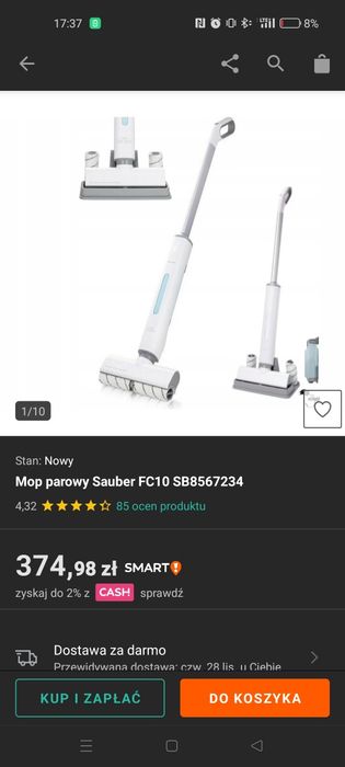Mop obrotowy rolkowy akumulatorowy