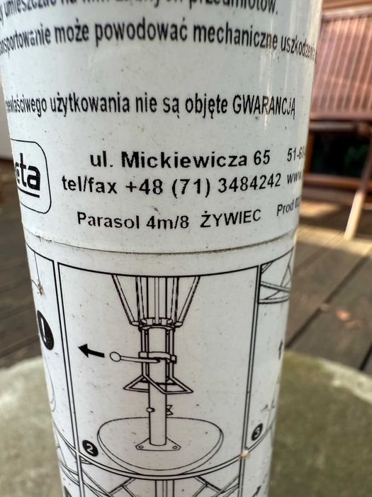 Parasol ogrodowy 4m