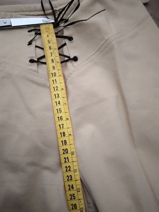 Calça tecido bege, 36