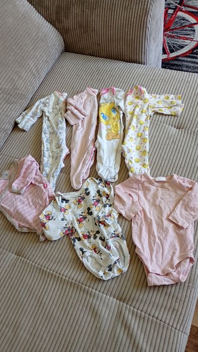 Paka ubranek niemowlęcych pajace body dla dziewczynki 62 cm H&M,