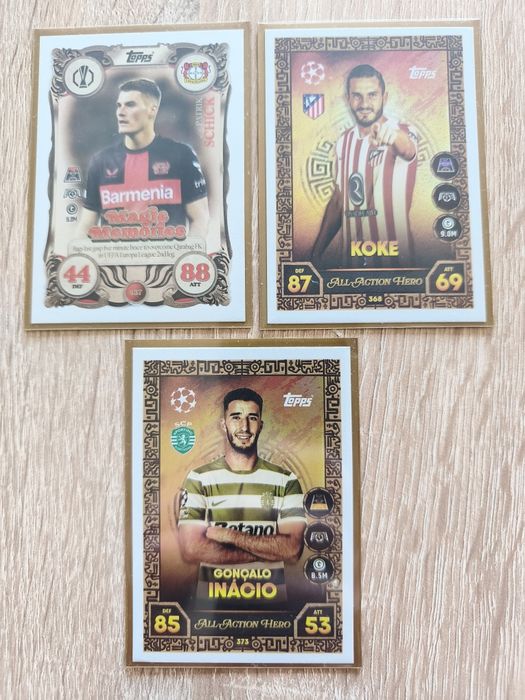 Karty Topps Koke, Schick, Inacio