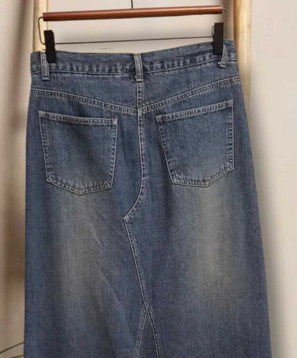 Винтажная джинсовая юбка макси, трапеция, TRADER Jeans Company эффект варки, р. S/M