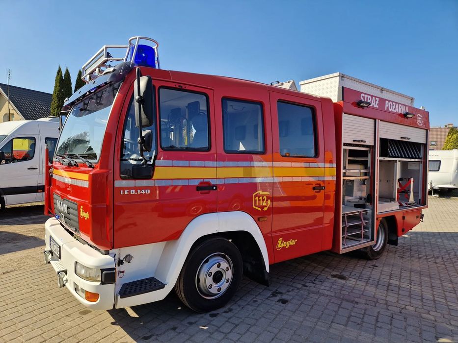 MAN LE 8.140 STRAŻ POŻARNA PIANA WODA NATARCIE CNBOP  MAN Średni Wóz Bojowy Ziegler