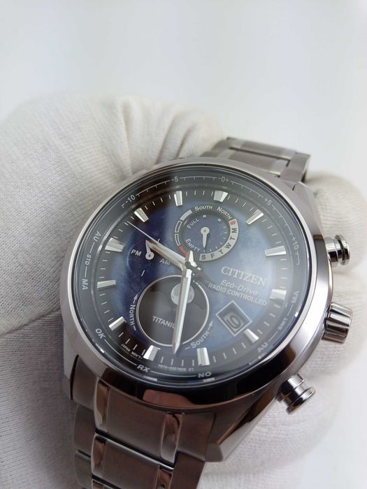 Титановый лунник Citizen EcoDrive BY1010-57L радиосигнал вечник сапфир