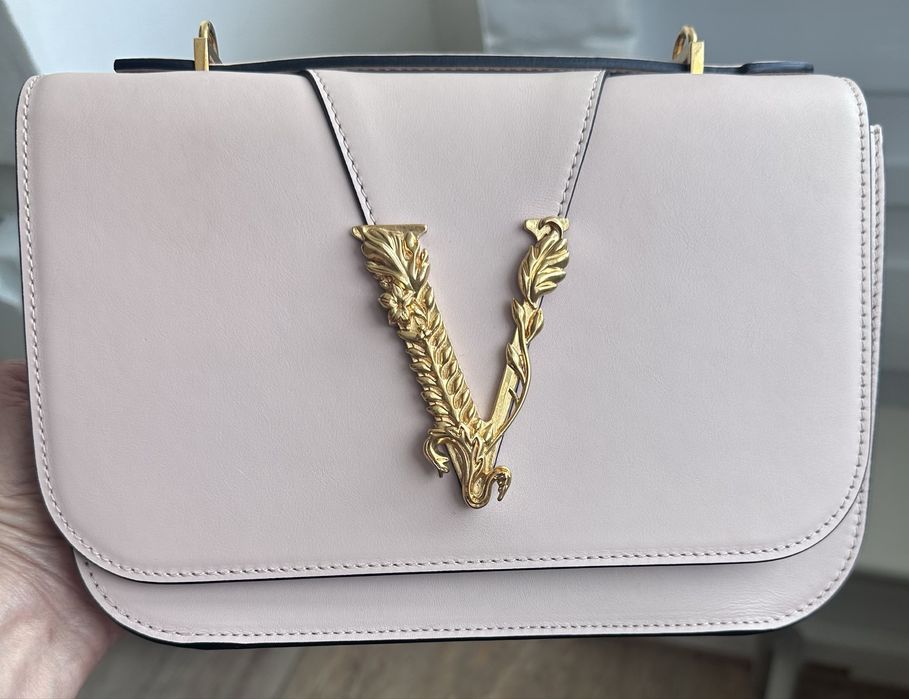 Оригінальна шкіряна сумка Versace Virtus Bag (Nappa) з паспортом