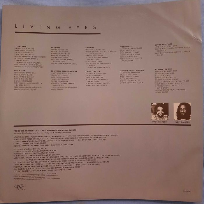 'Bee Gees  - Living Eyes' Disco Vinil