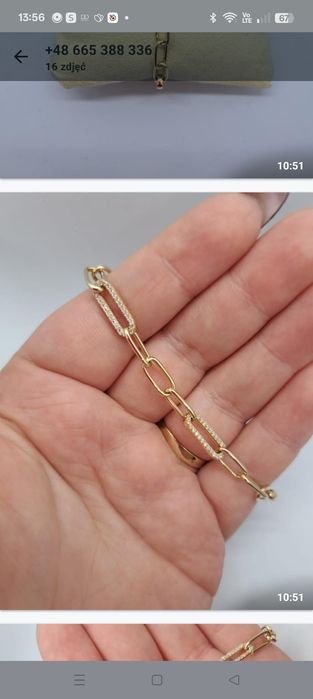 Nowa Zlota bransoletka 585pr 6,16gr