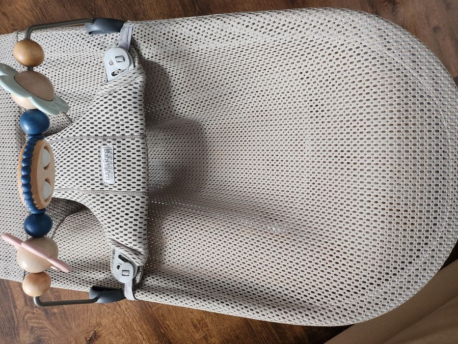 BabyBjörn, Bliss Mesh, leżaczek, bujaczek, szarobeżowy + Googly Eyes P