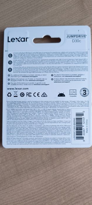 Lexar pendrive 128gb USB 3.1 type-C type-a