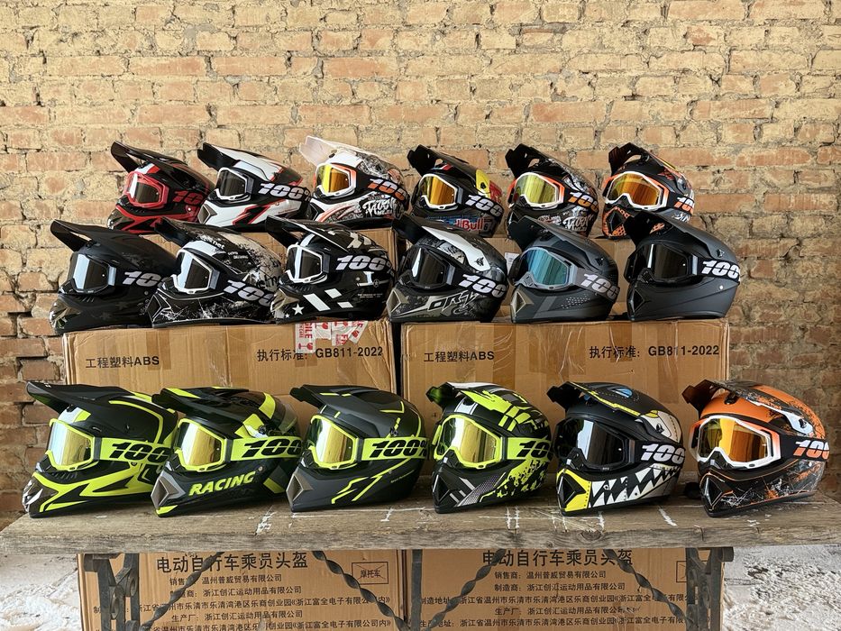 Мото шлем кроссовый эндуро ATV + очки мотошлем ендуро