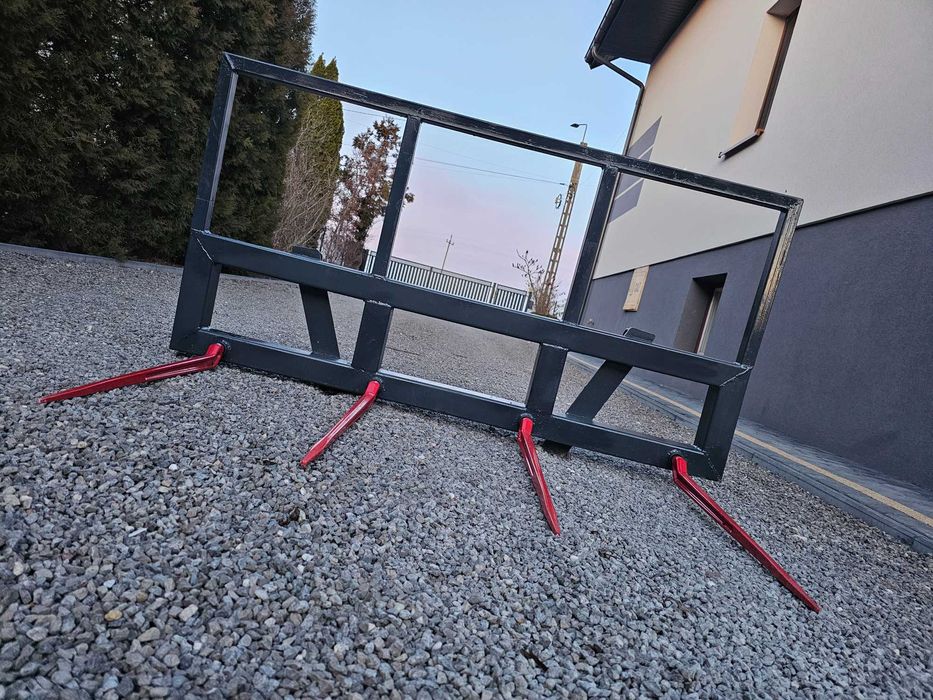 4 tuleje i kły widły do słomy bel siana bali balotów na dwie bele NOWE