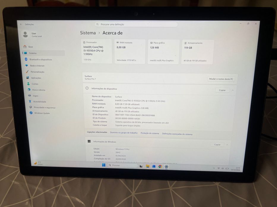 Microsoft Surface pro 7 preto