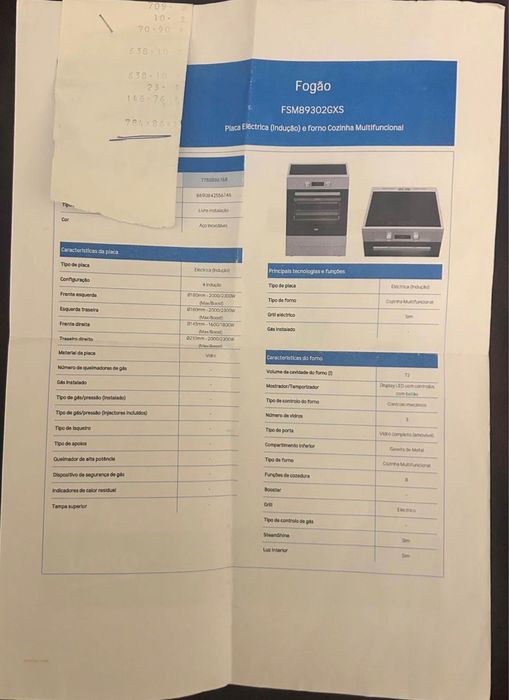 Placa de Indução com Forno - Nova e Nunca Utilizada