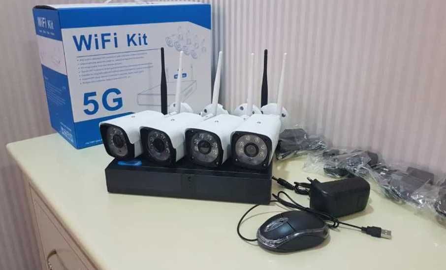 Без проводной WIFI комплект камер видеонаблюдения 4 камеры