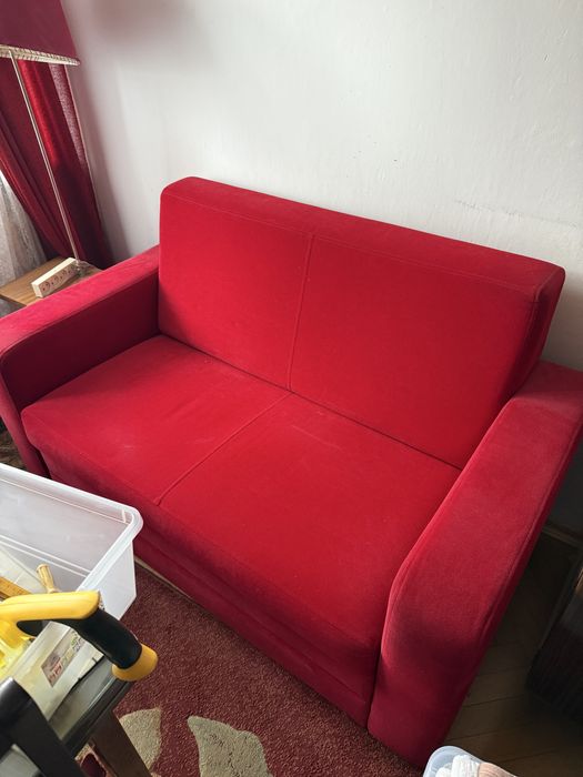 2 osoba kanapa, czerwona, nie rozkładana