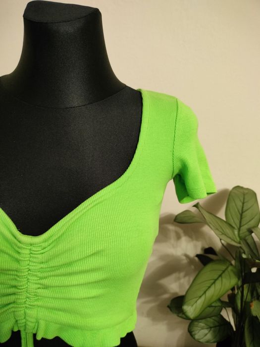 Zielony crop top Zara S