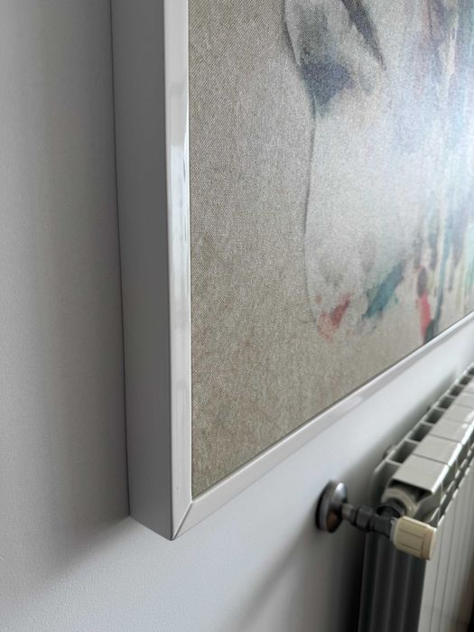 Quadro 120cm x 120cm com moldura branca de madeira (Interdesign)