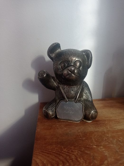 Skarbonka Miś Vintage Posrebrzana