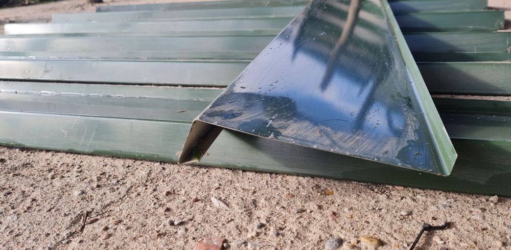 Parapety zewnętrzne stalowe zieleń butelkowa 7 sztuk