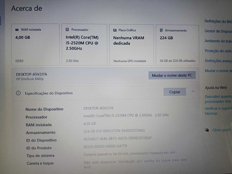 Portátil HP Elitebook 6480p