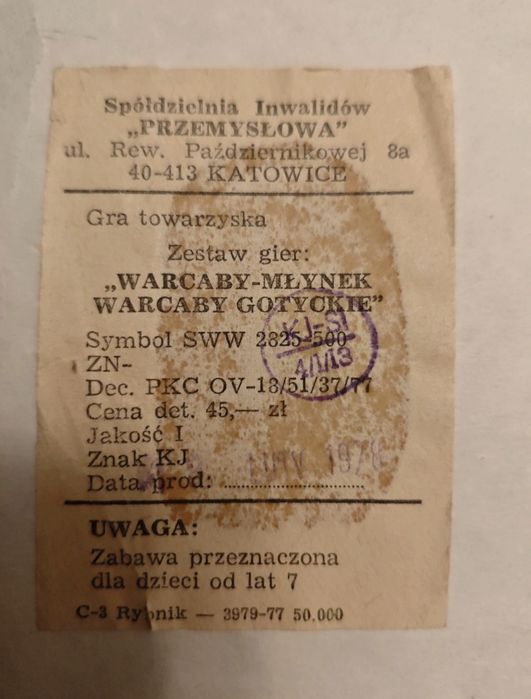 Rozrywka z PRL • Zestaw gier planszowych: Warcaby, Młynek