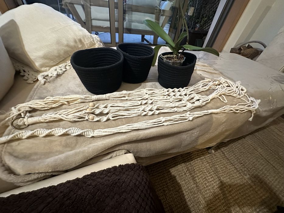Floreiras com suspensão Macramé