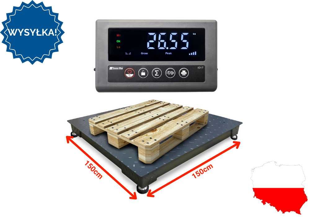 Waga platformowa do 5000kg 150x150cm przemysłowa na magazyn solidna