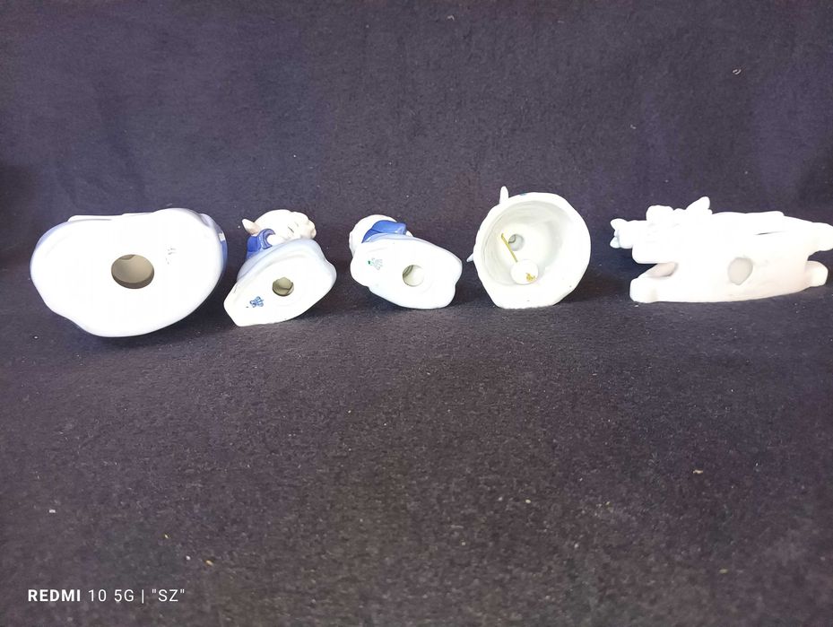 Anioły - Maryja - dzieci - piękne figurki porcelanowe - 5 sztuk - (0,62 kg)