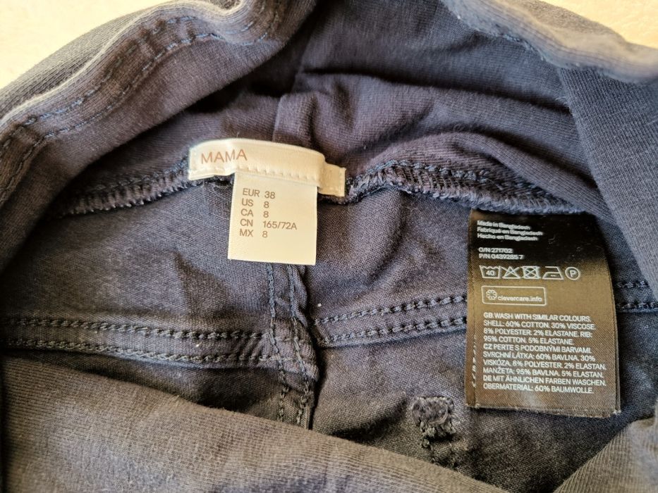 Spodnie długie granatowe ciążowe H&M Mama rozmiar 38