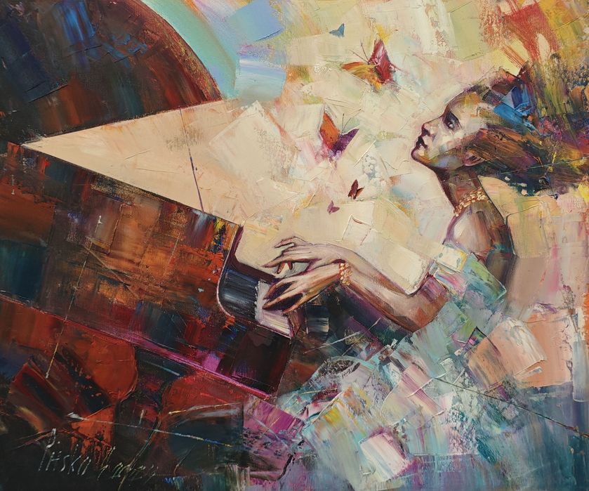 Obraz Olejny Melodia Motyli - Gienadij Pitsko