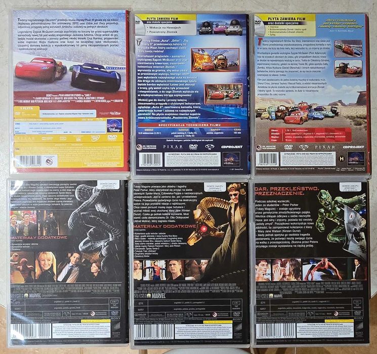 Spider-Man, Auta, Smerfy, Samoloty, Dzwonnik z Norte Dame - filmy DVD