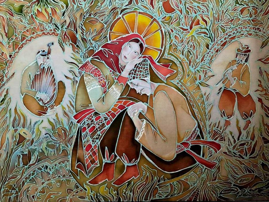 картина-батик "Кохання" переможець конкурсів
