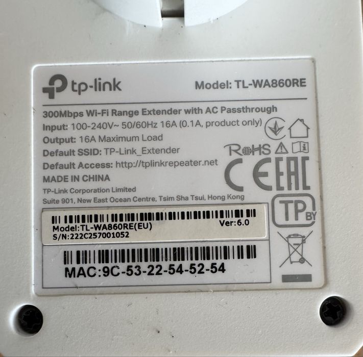 TP-Link WI-FI Range Extender com tomada