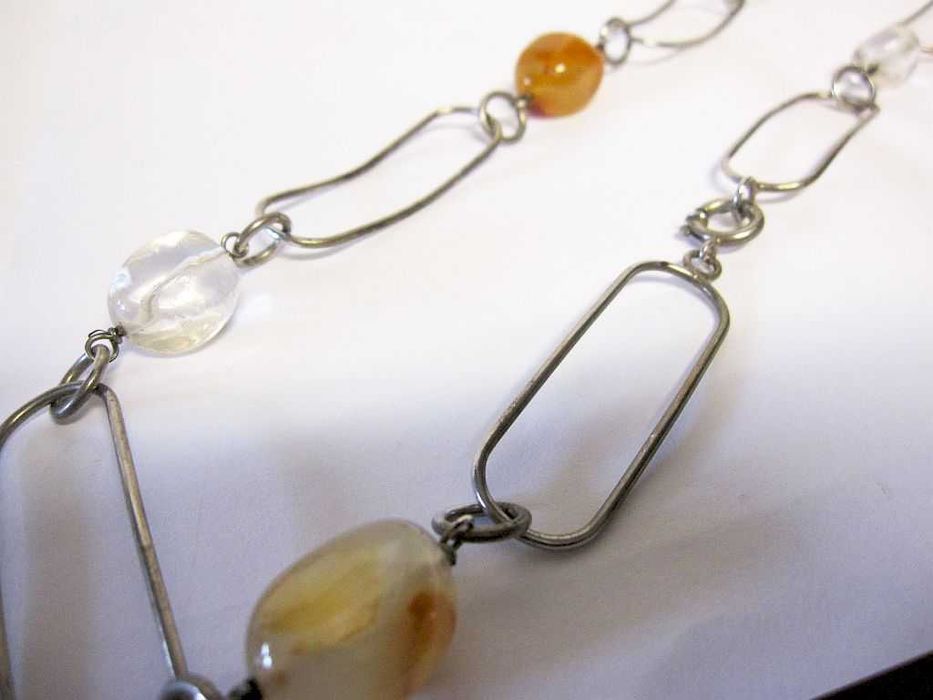 lindo colar em prata contrastada com pedras semi preciosas