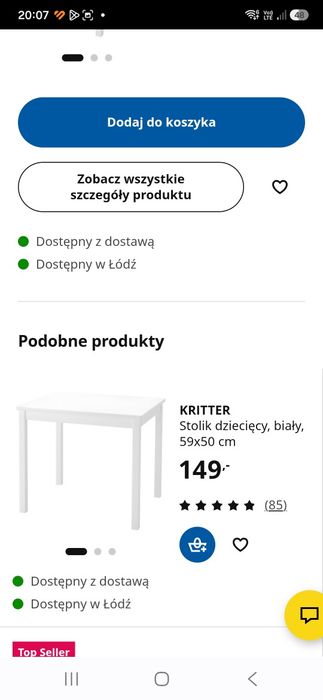 Stolik i krzesełko Ikea