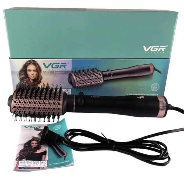 Фен-щітка для волосся VGR V-494 стайлер 2200 Вт Чорний