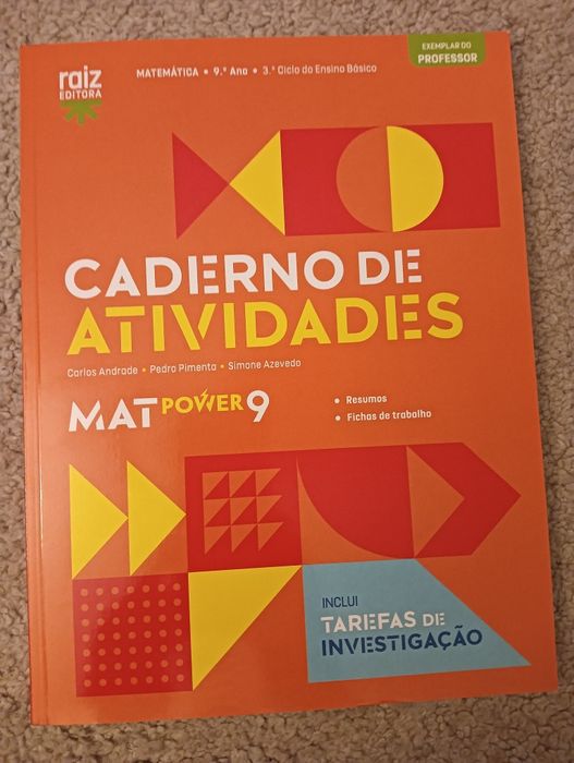 MATPOWER 9 - MATEMÁTICA - 9.º ANO	caderno atividades + tarefas..Novo!*