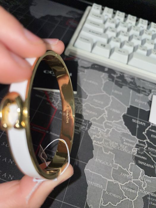 Браслет Coach gold n white