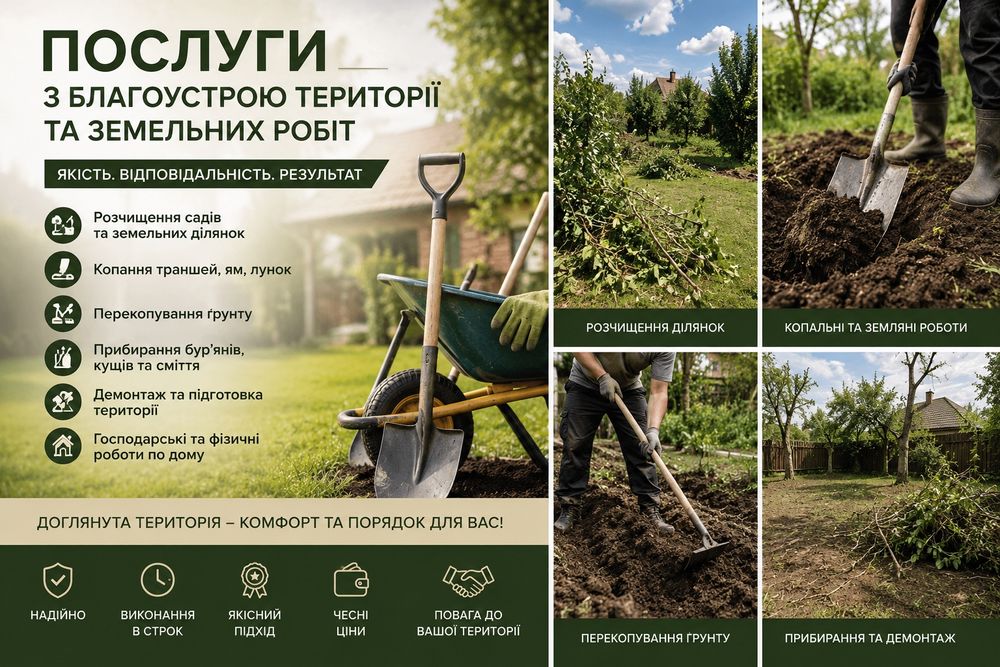 Послуги господаря / різноробочого по дому та ділянці