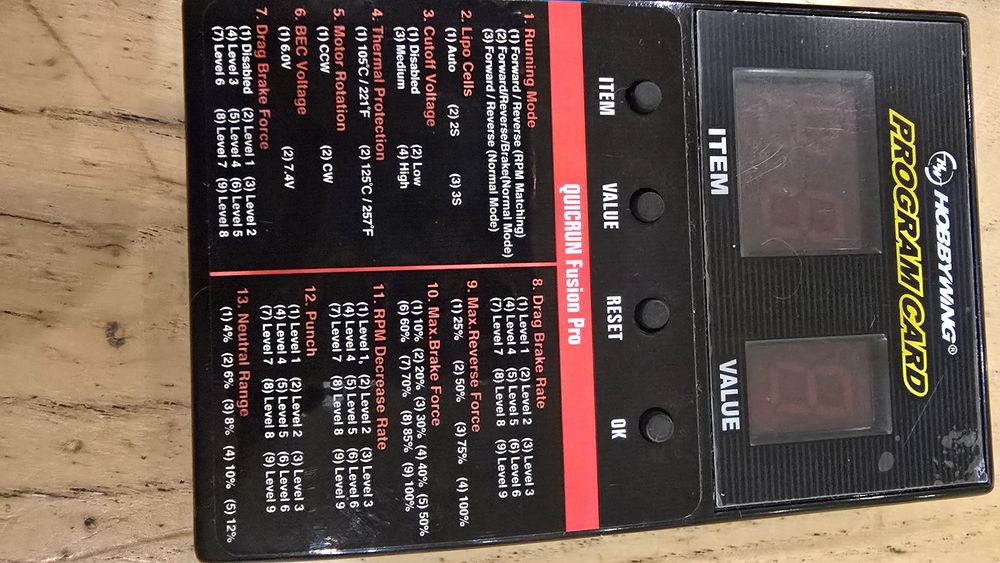 Karta programującą Hobbywing Led Program Card do modeli RC