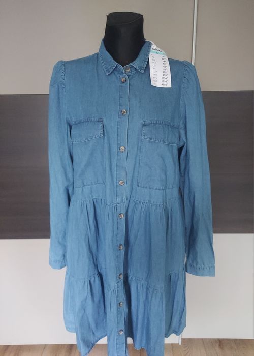 Nowa niebieska sukienka babydoll jeansowa SinSay 40/L